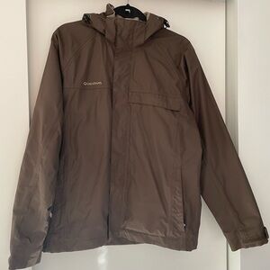 Quechua Men's Brown Rain Jacket Sz XS